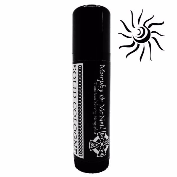 SFWS South Beach Solid Cologne by Murphy and McNeil in a compact tin, showcasing tropical coconut and banana scent.