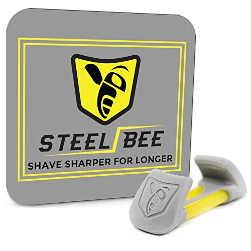 SteelBee® Razor Saver, a compact device designed to extend razor blade life by preventing corrosion with Zerust Vapor technology.