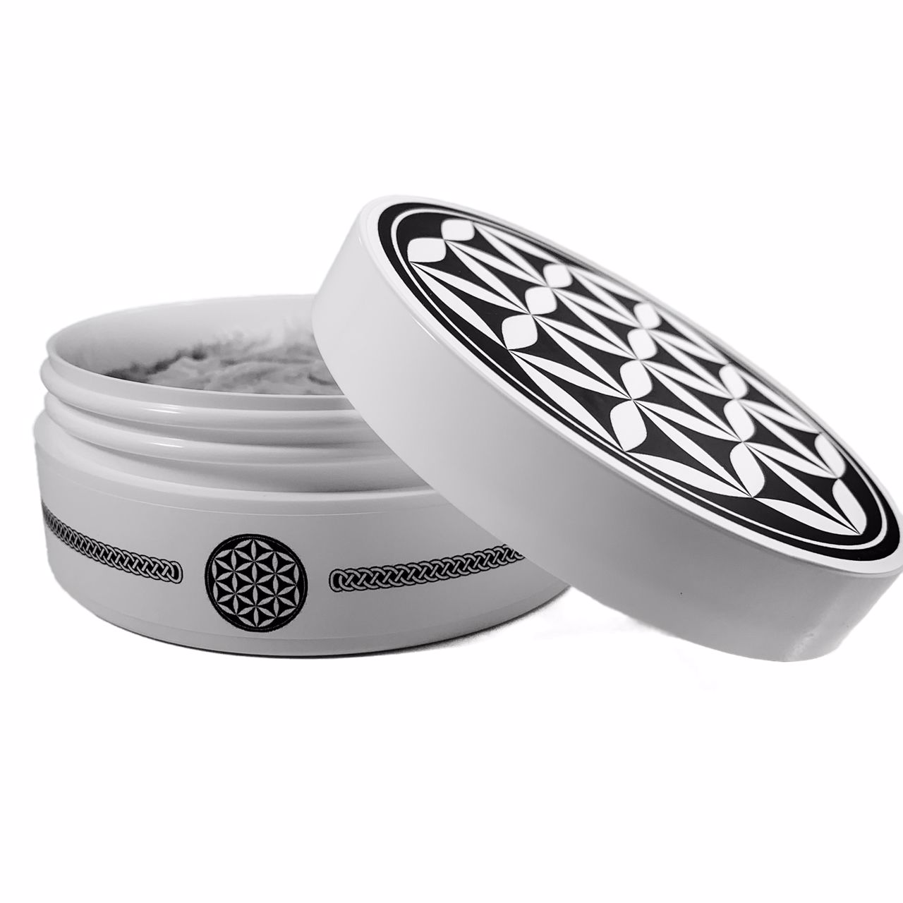 Tobac Fanaile Shaving Soap by Murphy and McNeil in a stylish container, showcasing its rich creamy texture and elegant packaging.