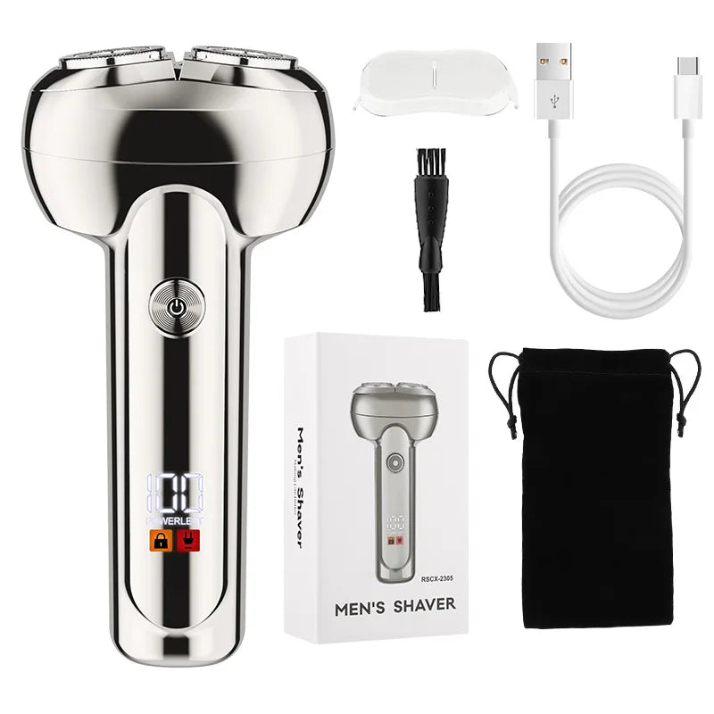 Travel Mens Shaver Mini Electric Razor, compact and USB rechargeable, designed for smooth shaving on the go.