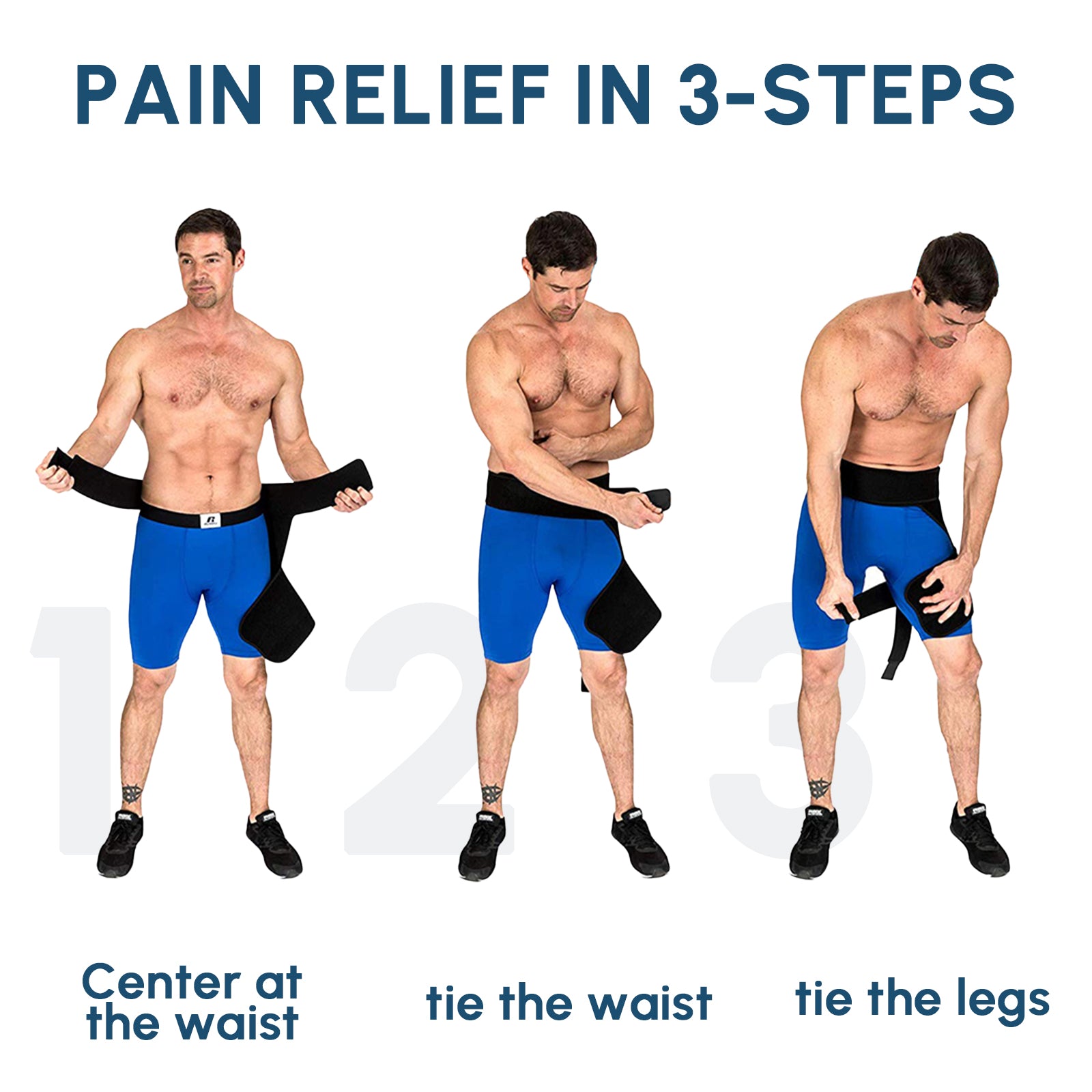 Unisex adjustable hip brace with thigh compression sleeve, designed for comfort and support during physical activities.