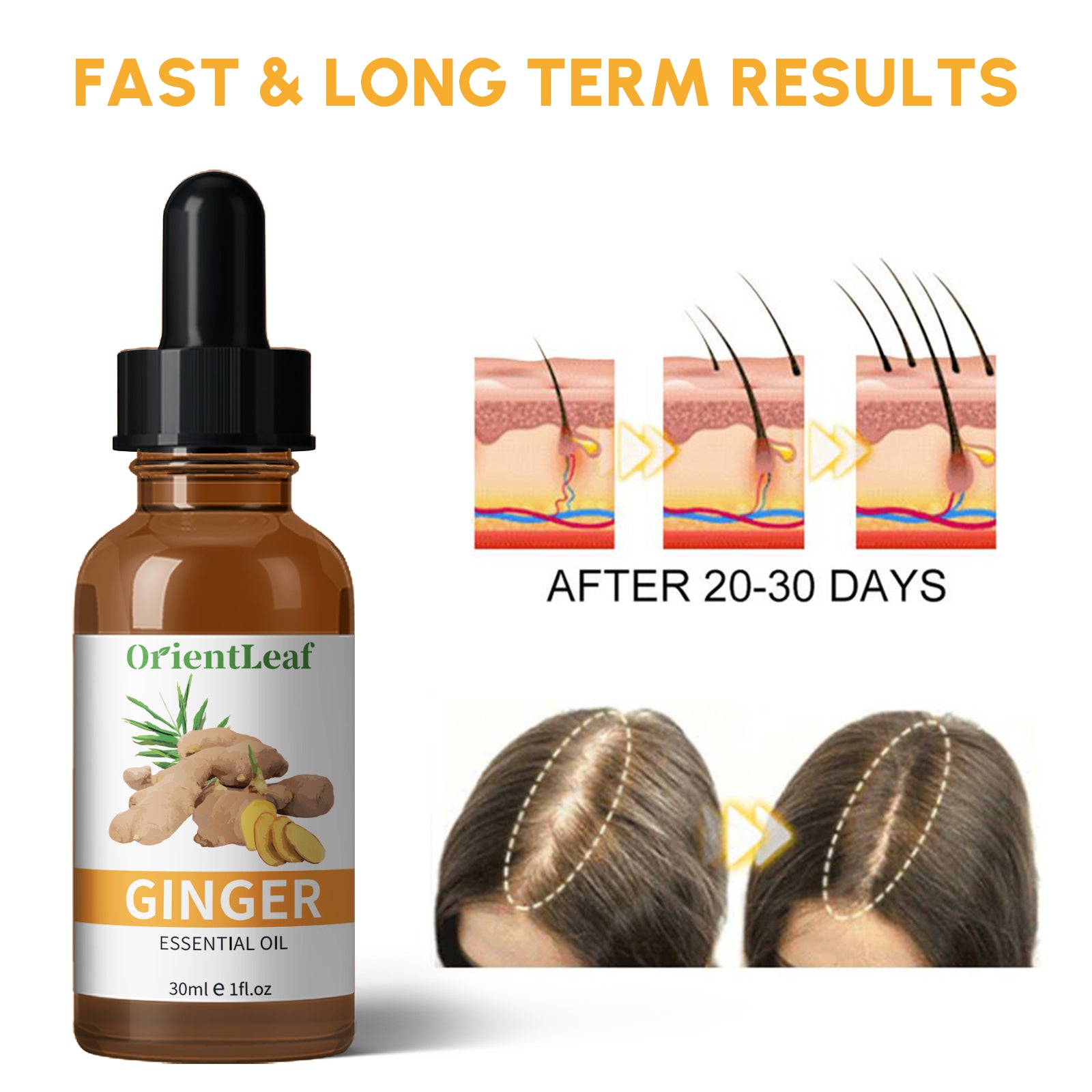 1.05 fl oz Ginger Essential Oil in an amber bottle with a dropper, showcasing its natural extraction and soothing properties.