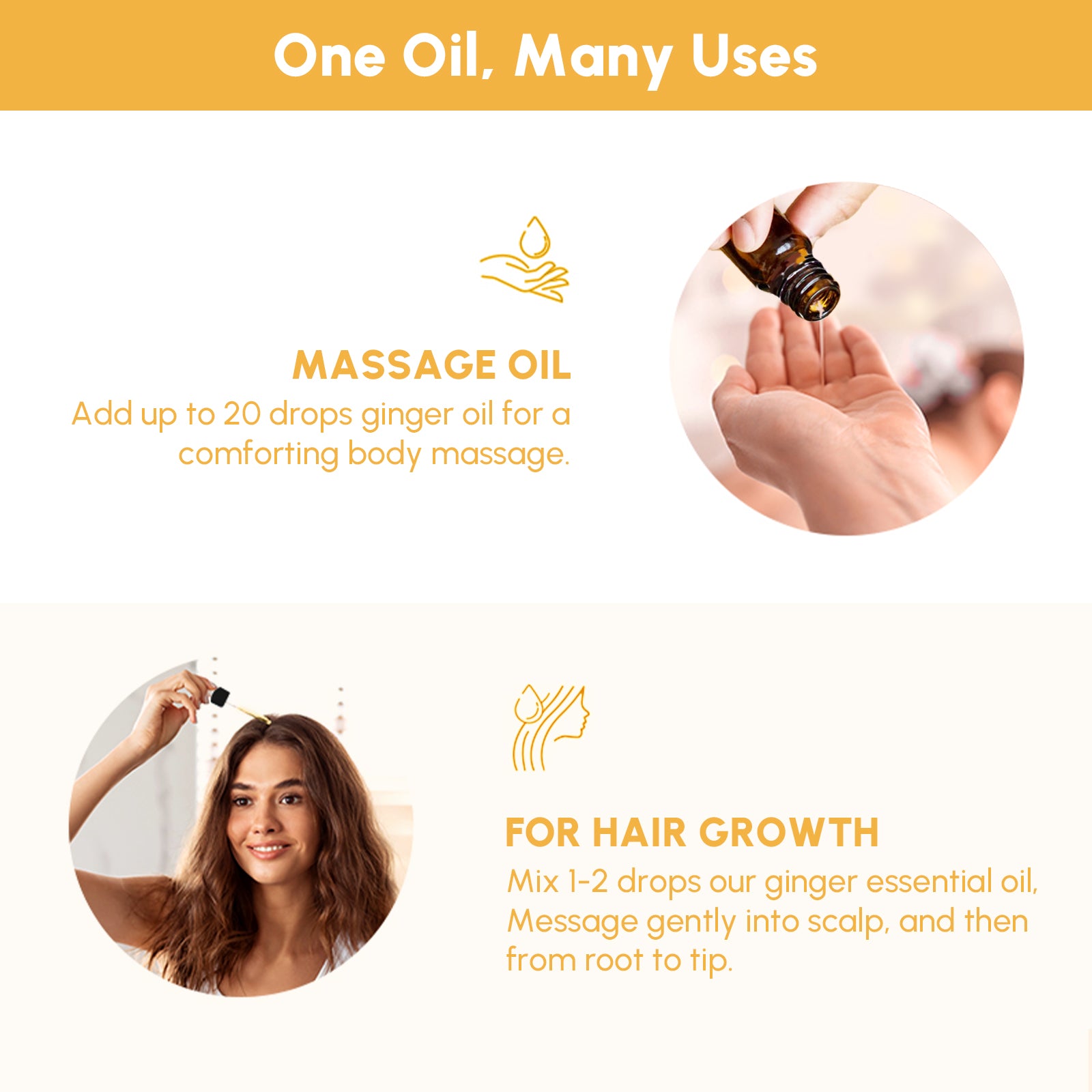 1.05 fl oz Ginger Essential Oil in an amber bottle with a dropper, showcasing its natural extraction and soothing properties.