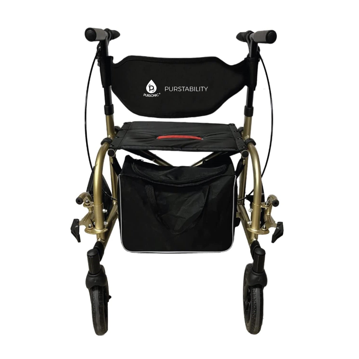 2 IN 1 Rolling Rollator Walker with large wheels and padded seat, convertible to a transport wheelchair.
