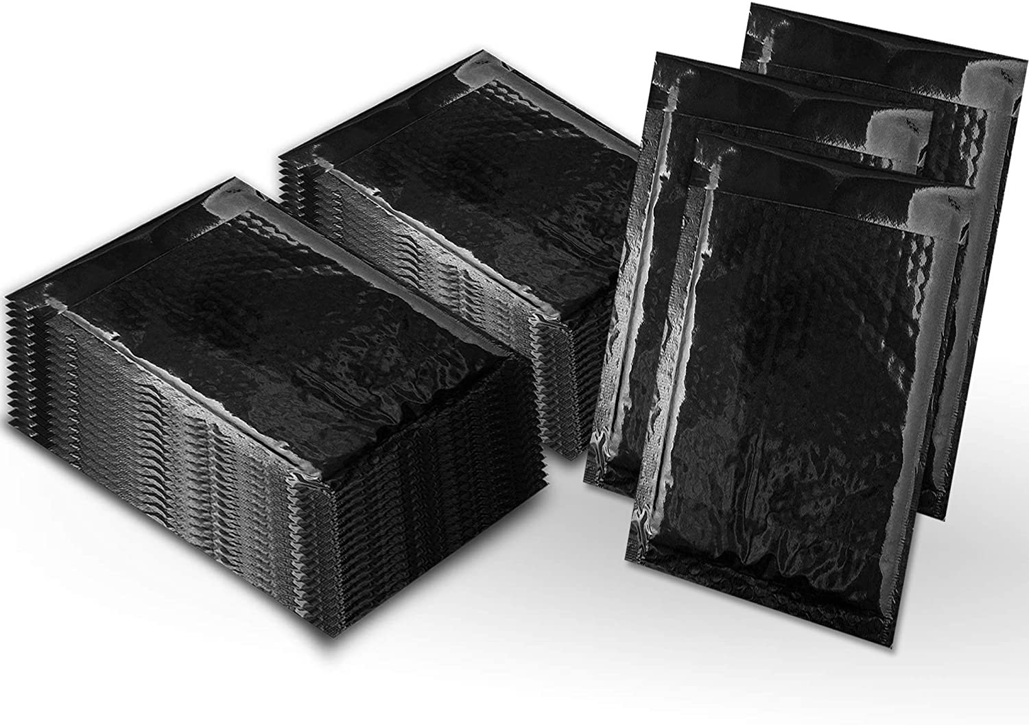 Black bubble mailer envelopes.