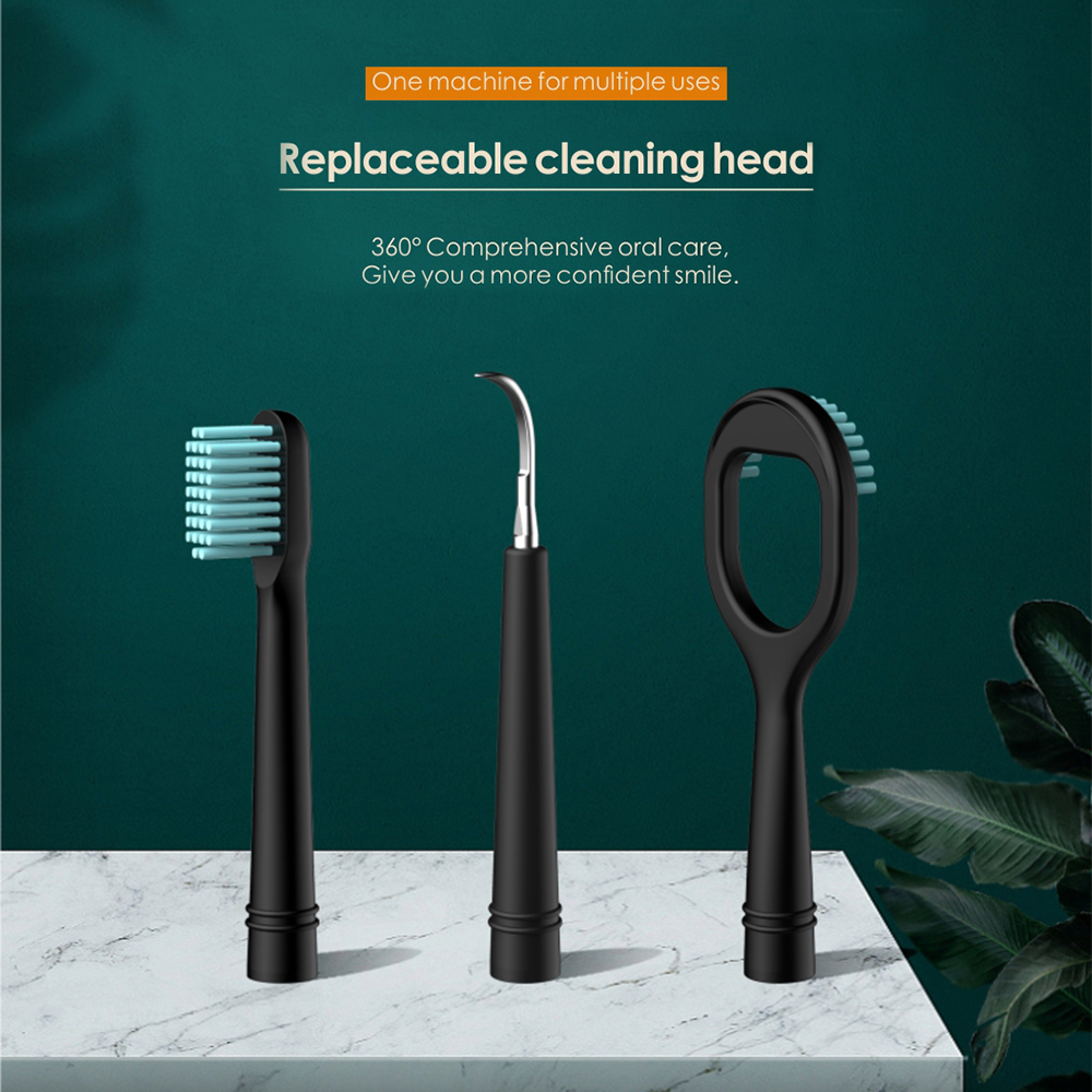 3 in 1 Dental Scaler Ultrasonic Tooth Calculus Remover with replaceable tips and USB charging cable, designed for effective dental care.