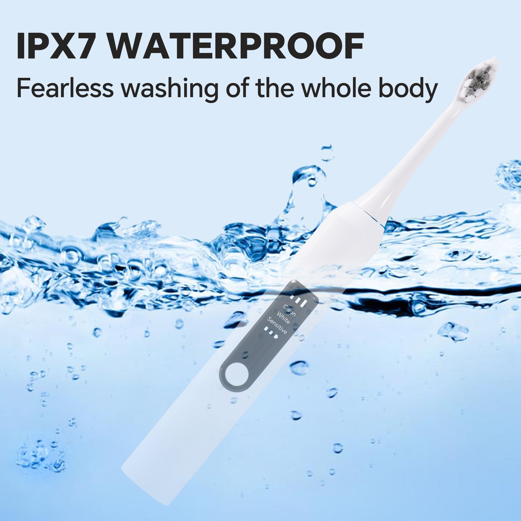 Genkent 3 Modes Sonic Clean Electric Toothbrush with four replacement heads and charging base, designed for effective oral care.