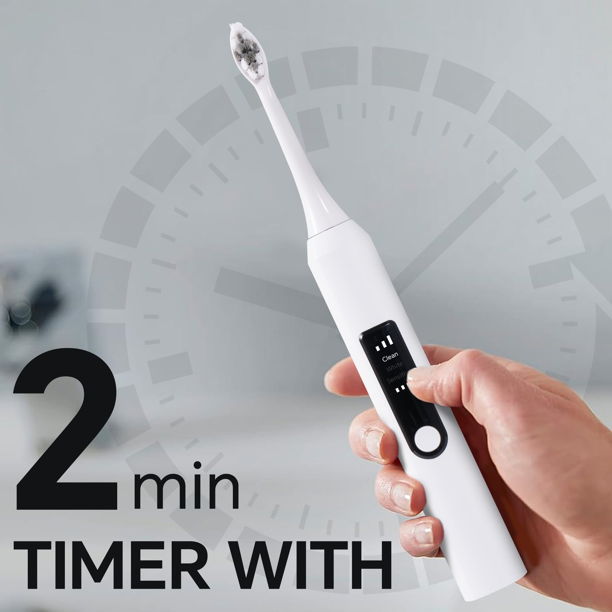 Genkent 3 Modes Sonic Clean Electric Toothbrush with four replacement heads and charging base, designed for effective oral care.