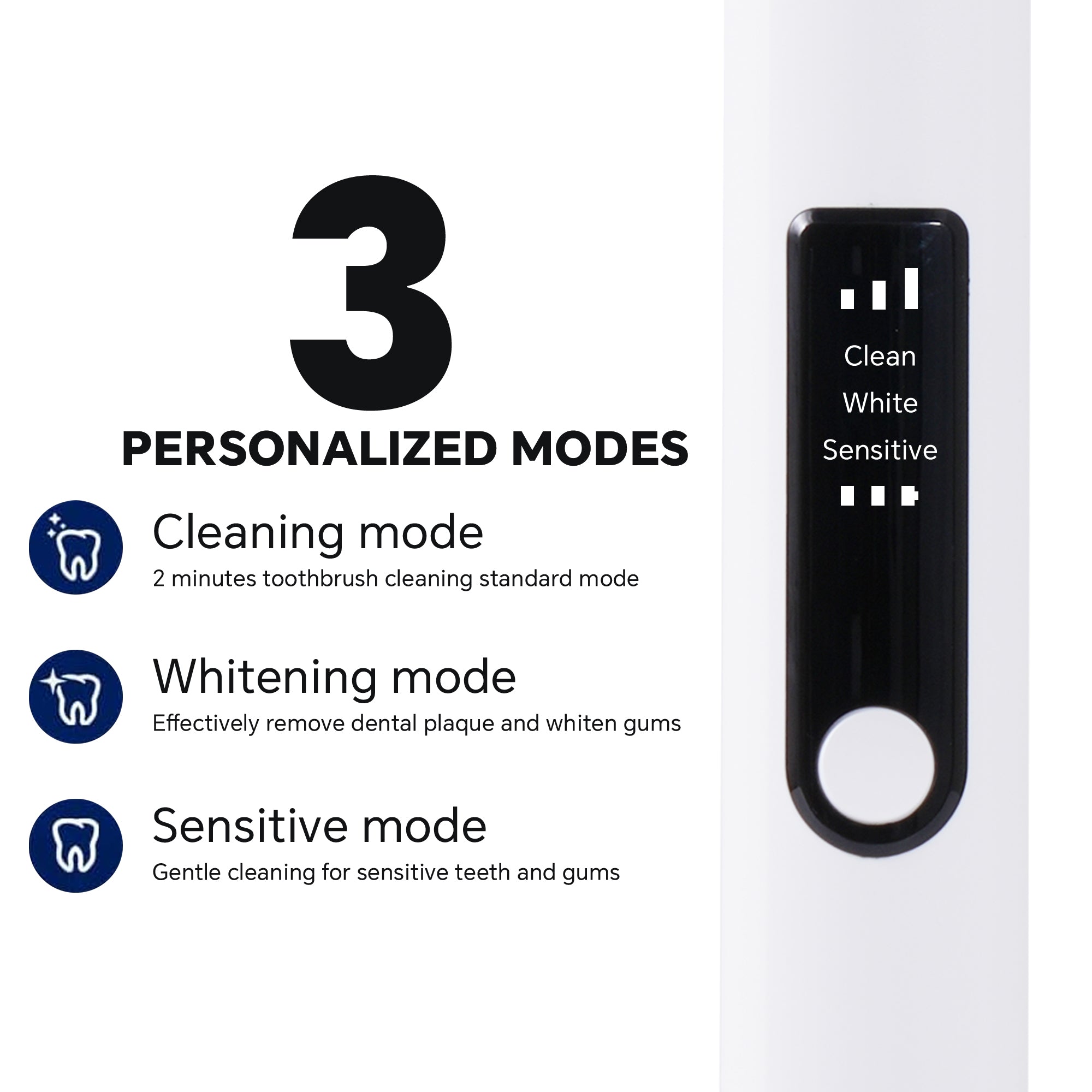 Genkent 3 Modes Sonic Clean Electric Toothbrush with four replacement heads and charging base, designed for effective oral care.