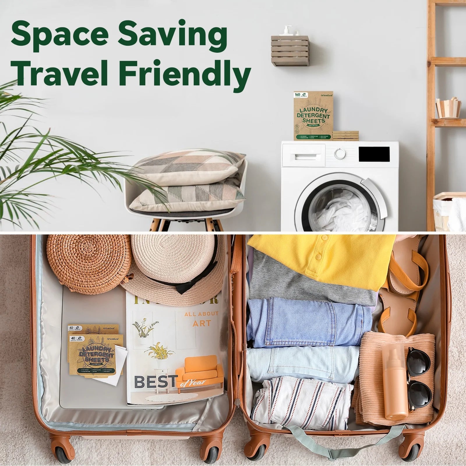 Four packs of laundry detergent sheets with fresh linen scent, designed for eco-friendly cleaning, each pack containing 80 sheets.