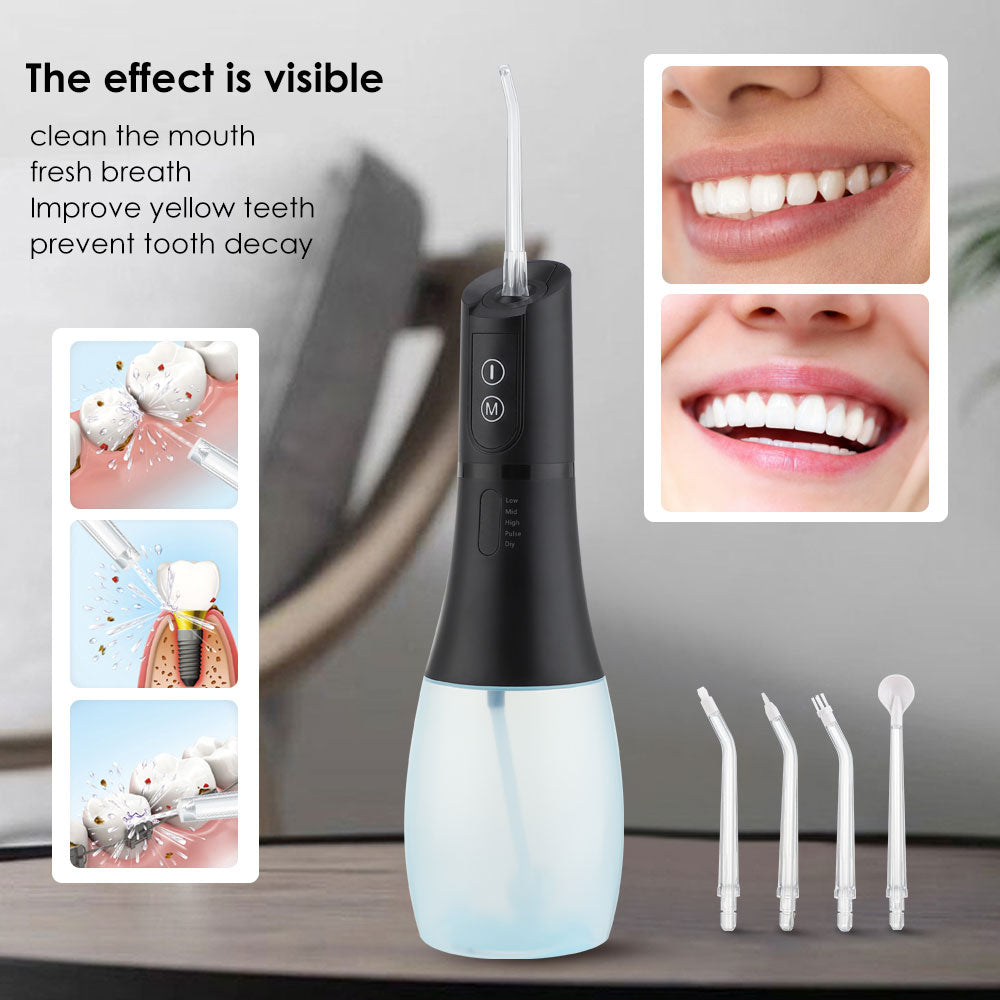 5 Mode Oral Irrigator USB Rechargeable Portable Dental Water Flosser with a sleek design and large water tank for effective oral hygiene.