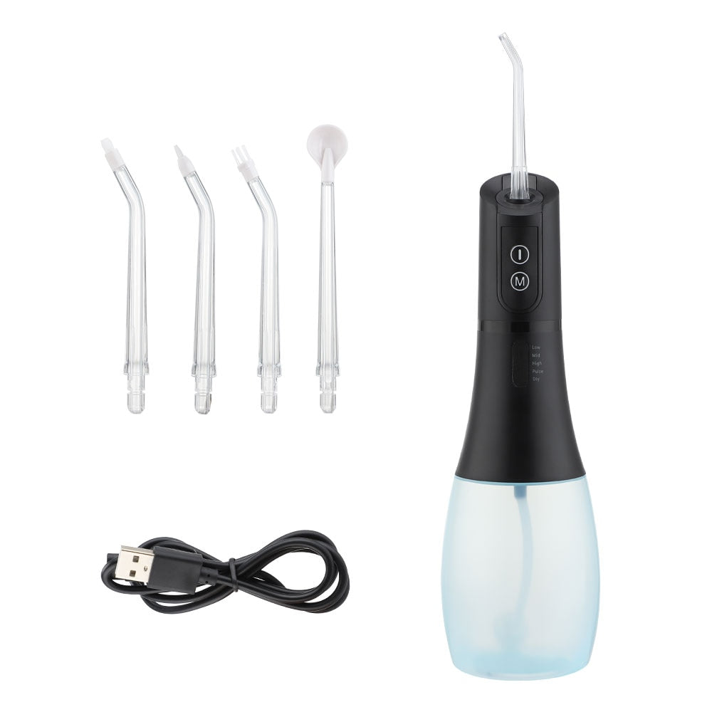 5 Mode Oral Irrigator USB Rechargeable Portable Dental Water Flosser with a sleek design and large water tank for effective oral hygiene.
