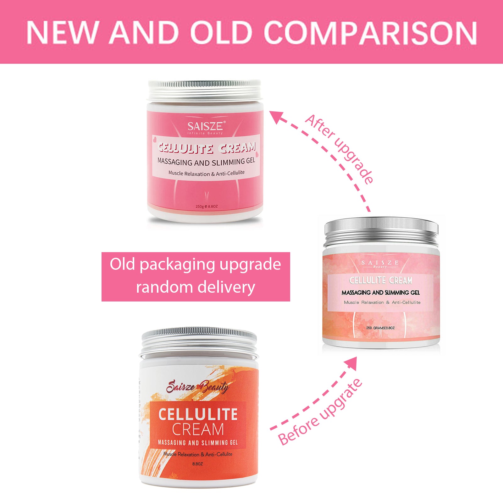 8.8 oz Anti Cellulite Body Slimming Cream with a massager, showcasing its packaging and texture.