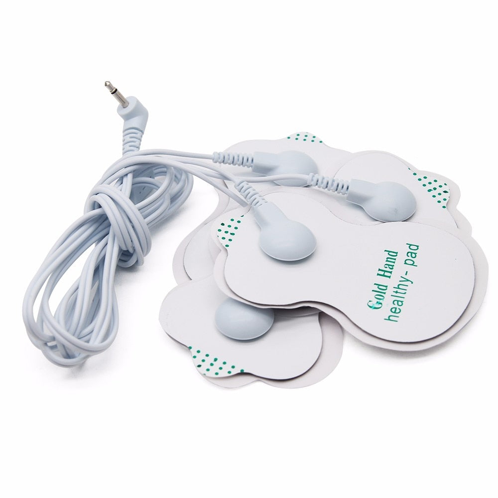 Acupuncture Electric Digital Neck Back Machine with electrode pads and LCD display for massage therapy.
