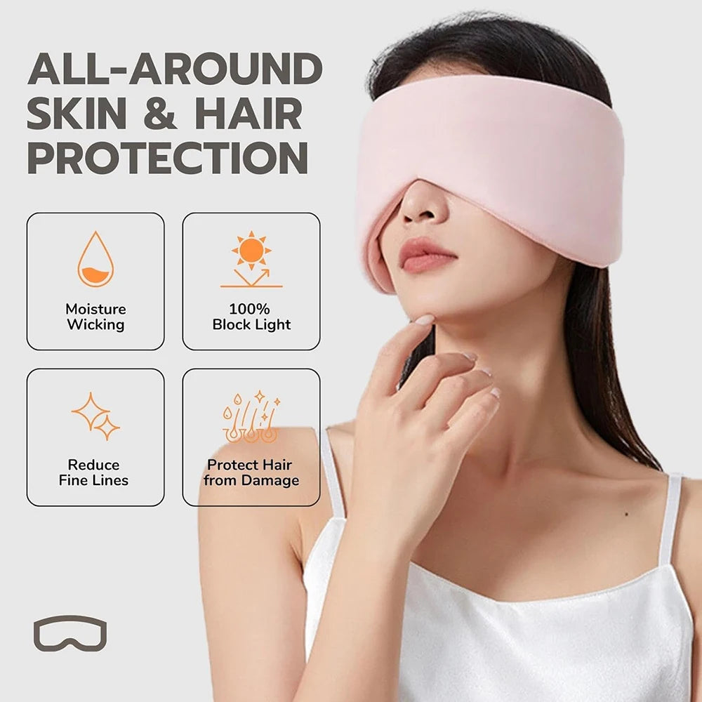 Adjustable Silk Sleep Mask in black, designed for total blackout, featuring an adjustable strap for a comfortable fit.