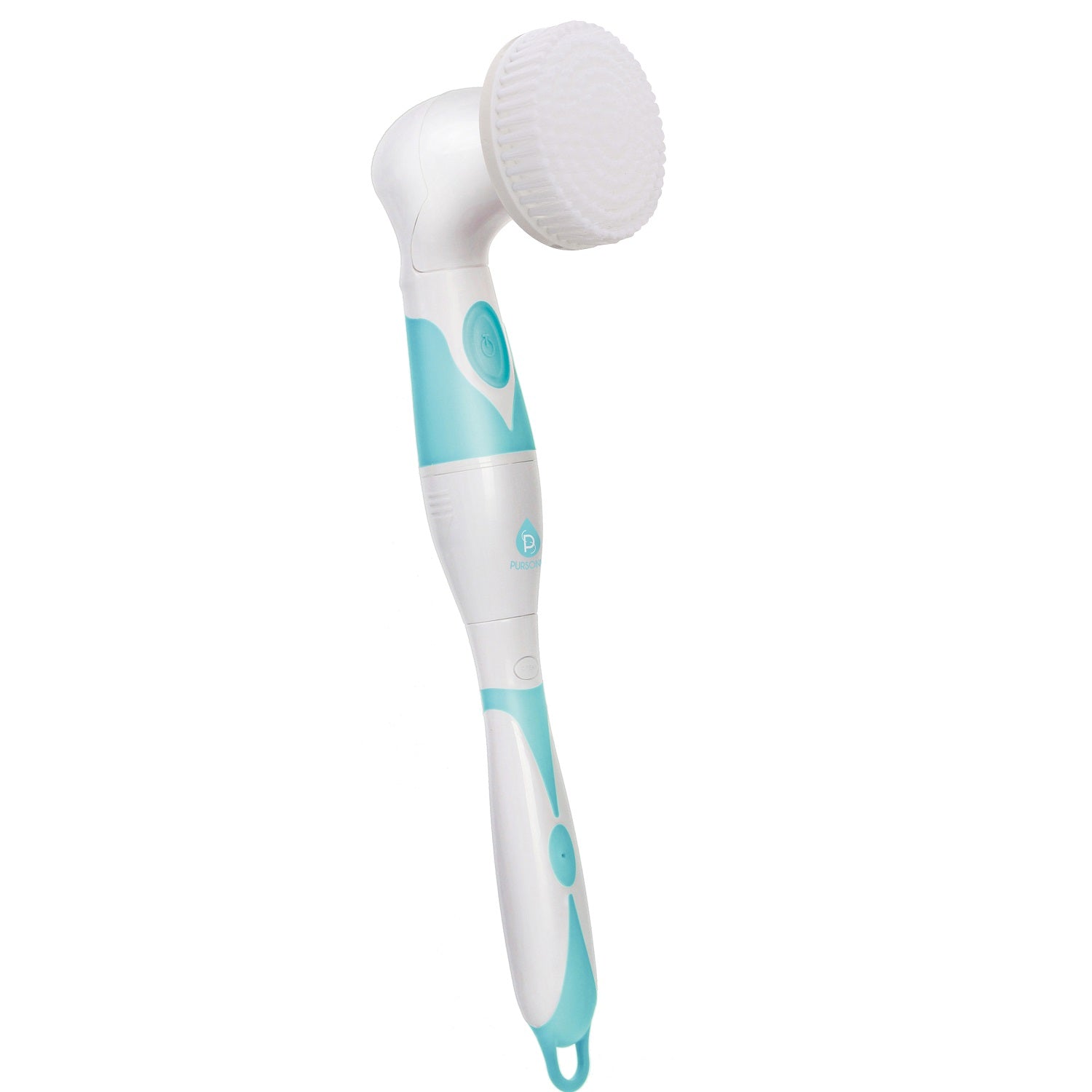 Advanced Facial & Body Cleansing Brush with extended handle and multiple brush heads for versatile skincare.