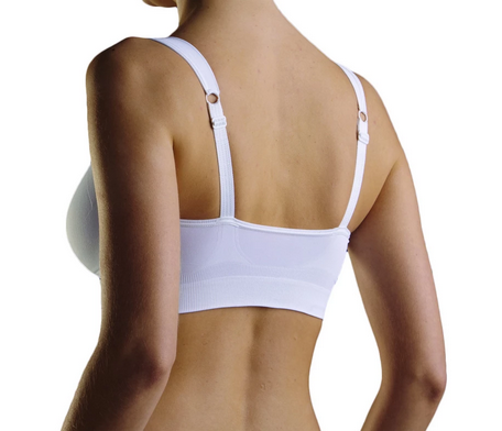 After Brest Surgery Bra Zip Closure Ref.9650 Orione, featuring seamless design and front zipper closure for post-surgical comfort.