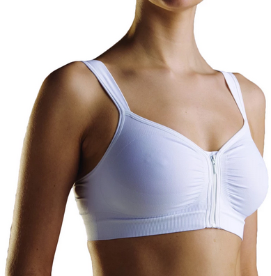 After Brest Surgery Bra Zip Closure Ref.9650 Orione, featuring seamless design and front zipper closure for post-surgical comfort.