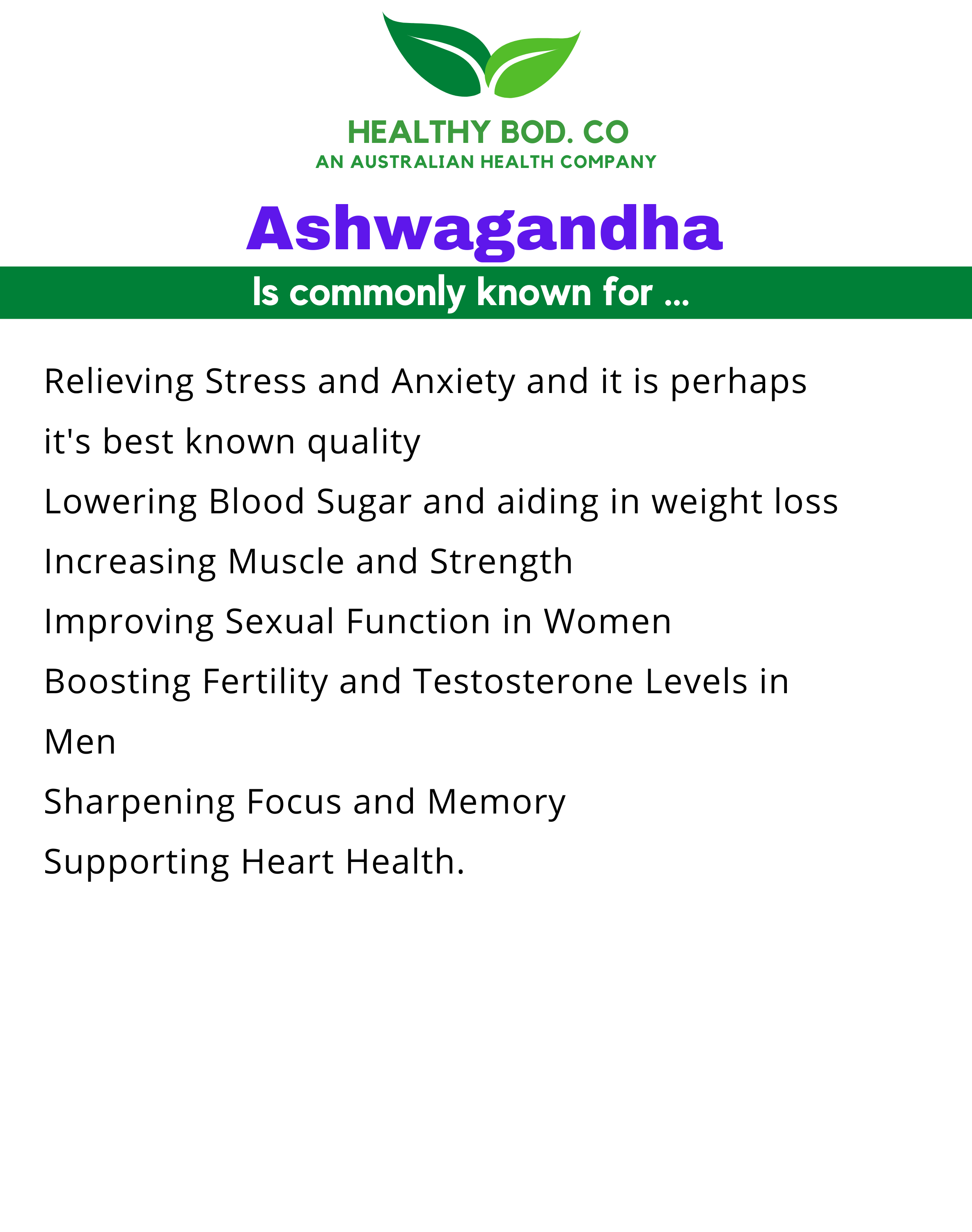 A bottle of Ashwagandha Gummies featuring 60 vegan gummies with a natural berry flavor, designed for stress relief and enhanced performance.