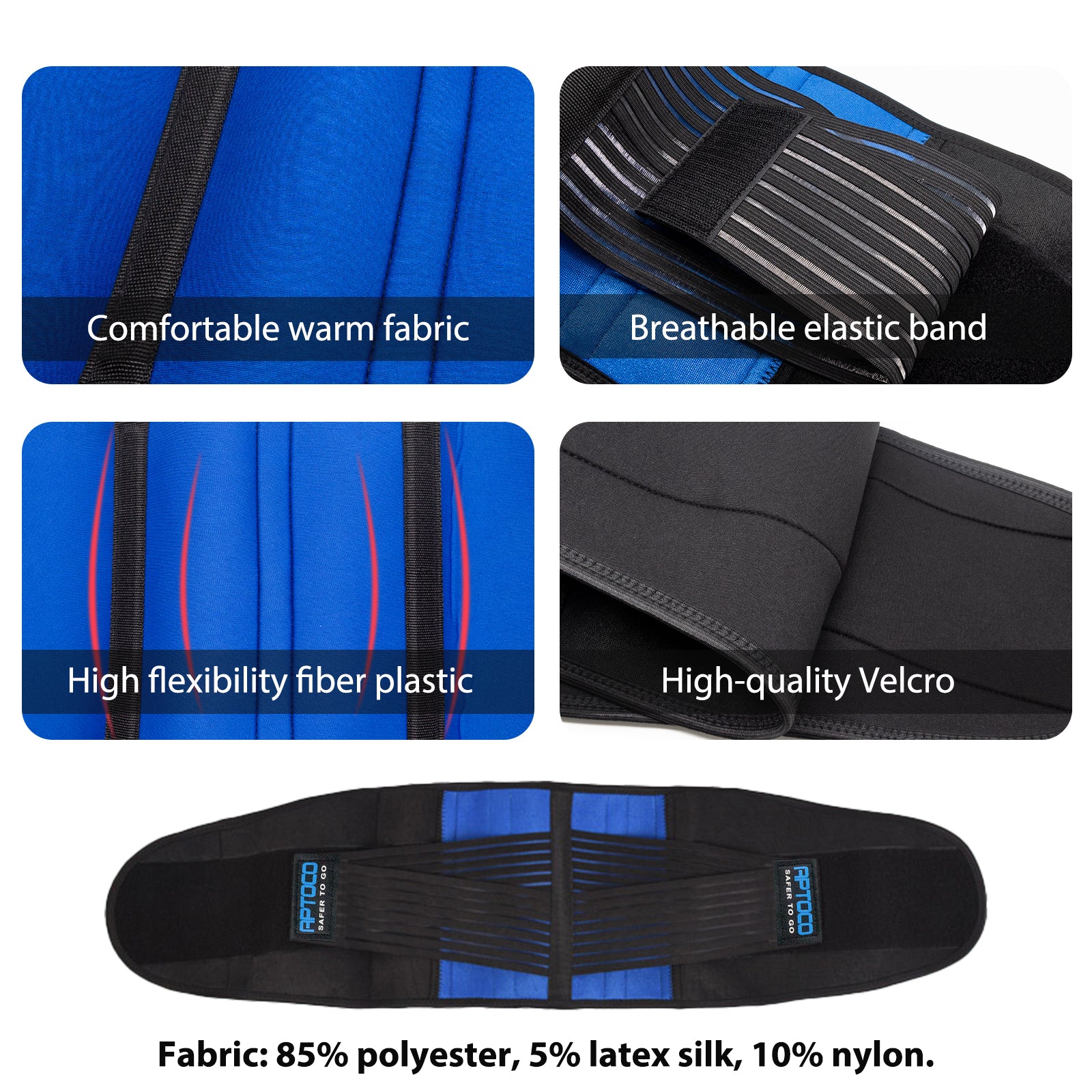 Back Brace Pain Relief Support Belt in black, designed for lumbar support and posture correction, featuring adjustable straps for a comfortable fit.