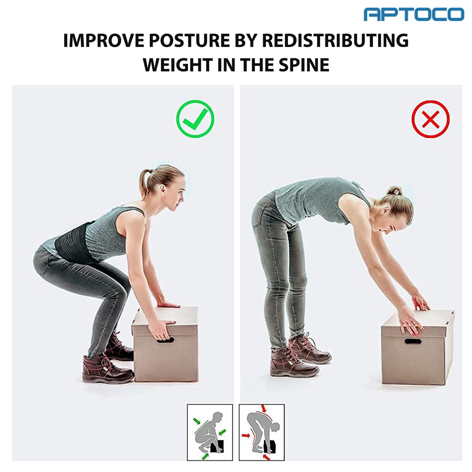 Back Brace Pain Relief Support Belt in black, designed for lumbar support and posture correction, featuring adjustable straps for a comfortable fit.