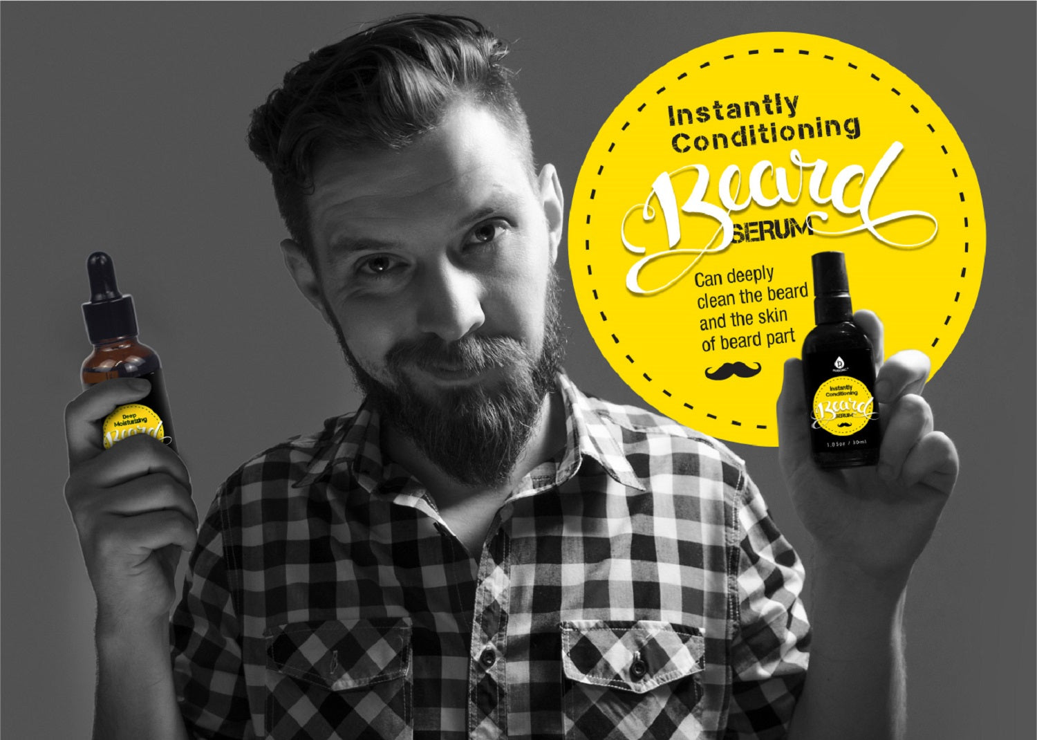 Beard Care Grooming Kit featuring a beard comb, oil, balm, and serum, all designed for optimal beard maintenance.