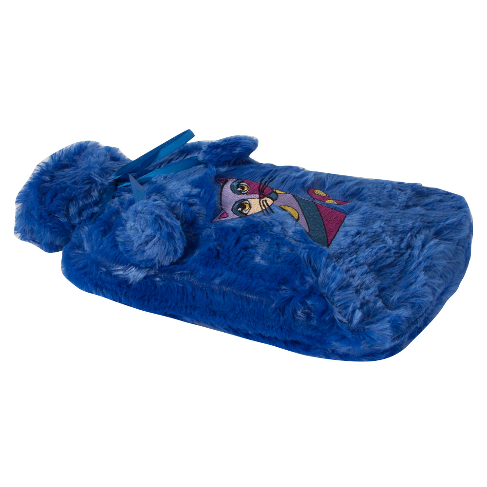 Biggdesign Blau Owl und City Wärmflasche mit weichem Plüschbezug, ideal für kalte Winternächte und zur Schmerzlinderung.