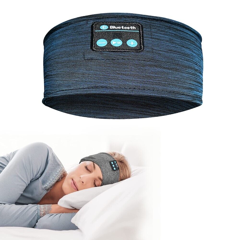 Bluetooth Sports Headband with adjustable earpieces, designed for comfort and high-quality sound, suitable for sleeping and sports activities.
