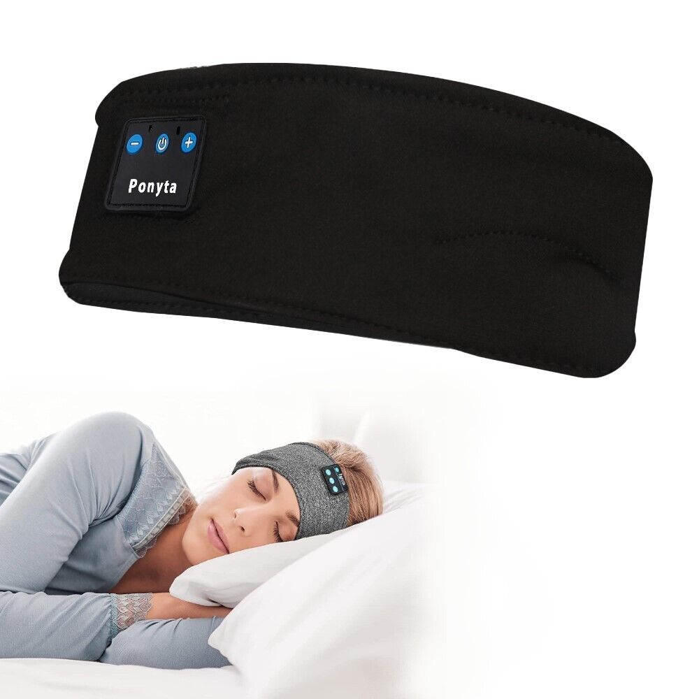 Bluetooth Sports Headband with adjustable earpieces, designed for comfort and high-quality sound, suitable for sleeping and sports activities.