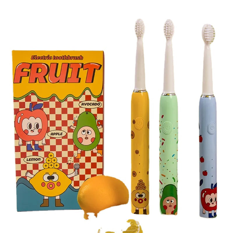 Children Sonic Electric Toothbrush with four replaceable brush heads, designed for gentle cleaning and effective dental care for kids.