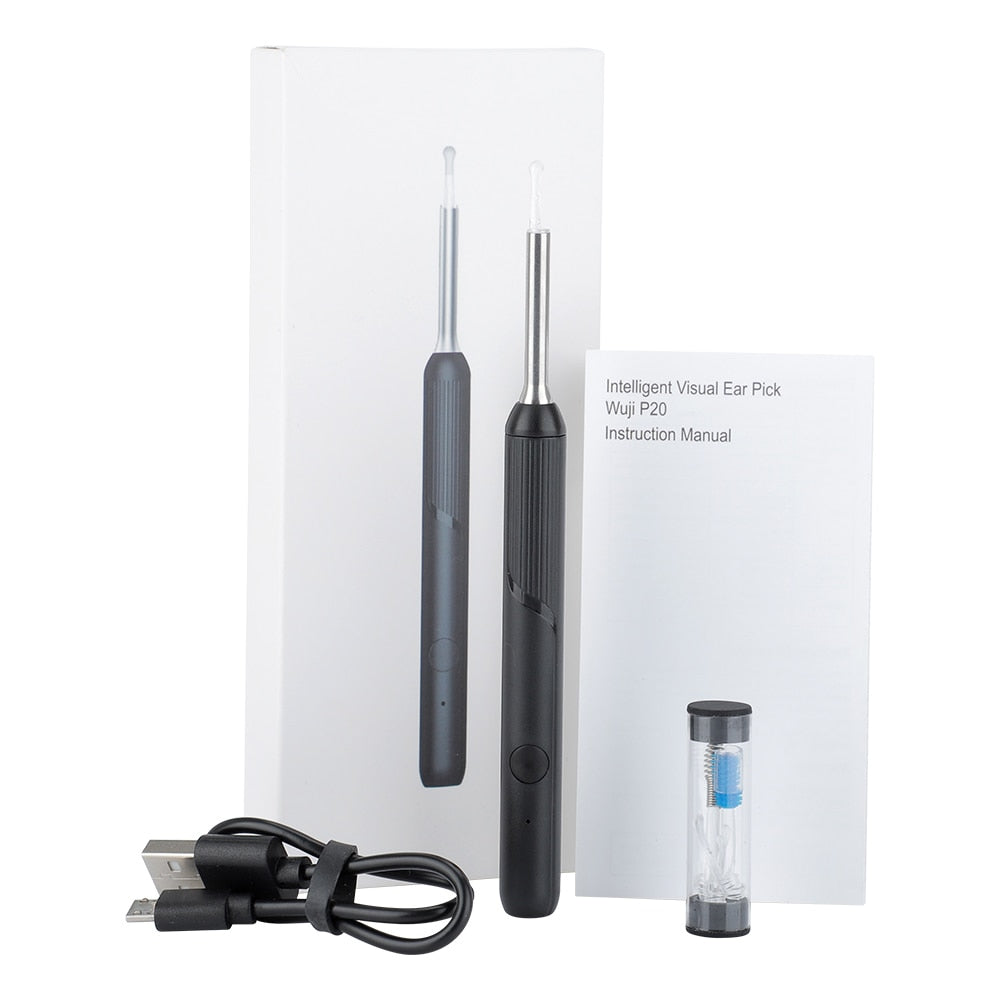 Cleaning Ear Endoscope Camera for Android USB C, featuring a sleek design and HD camera for ear cleaning.