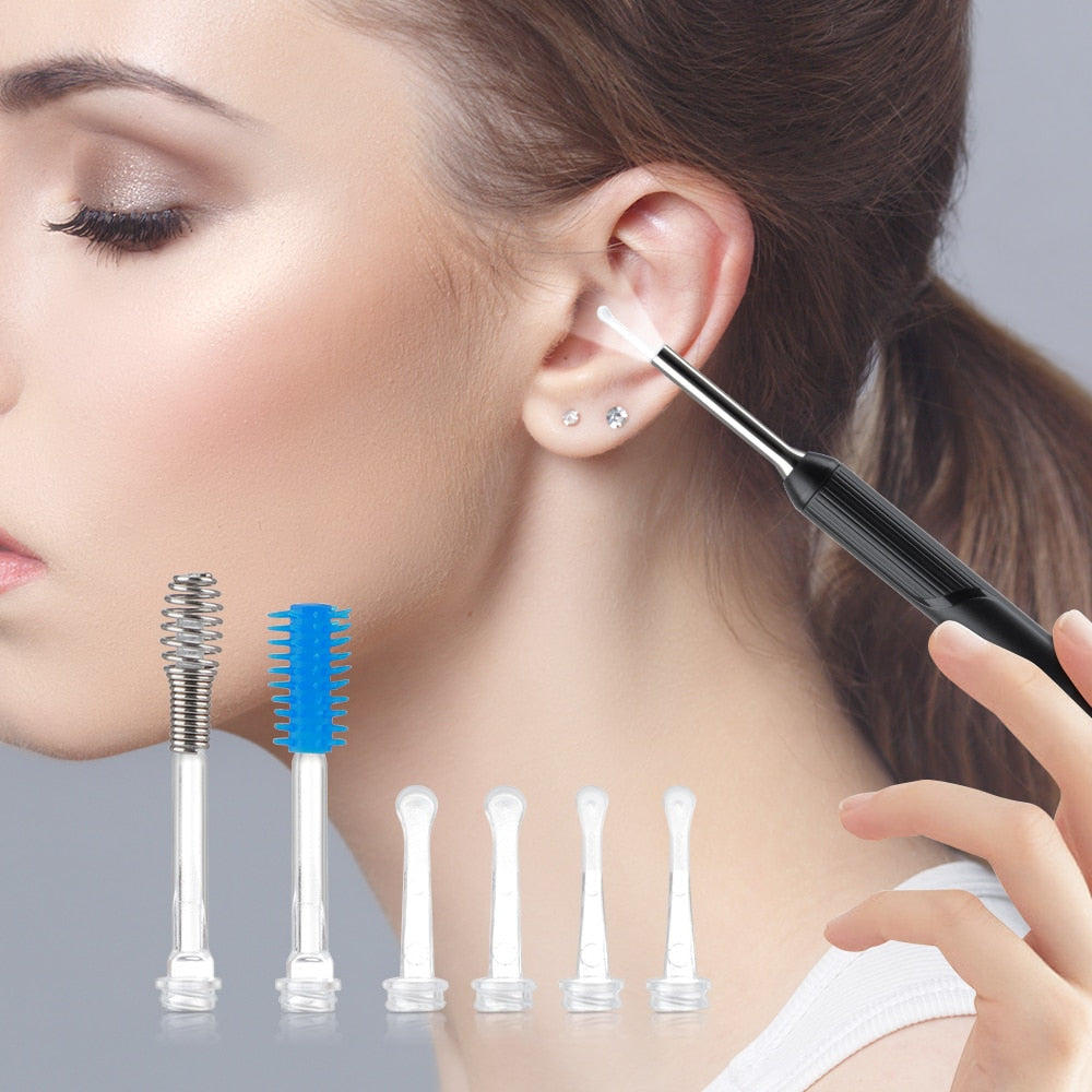 Cleaning Ear Endoscope Camera for Android USB C, featuring a sleek design and HD camera for ear cleaning.