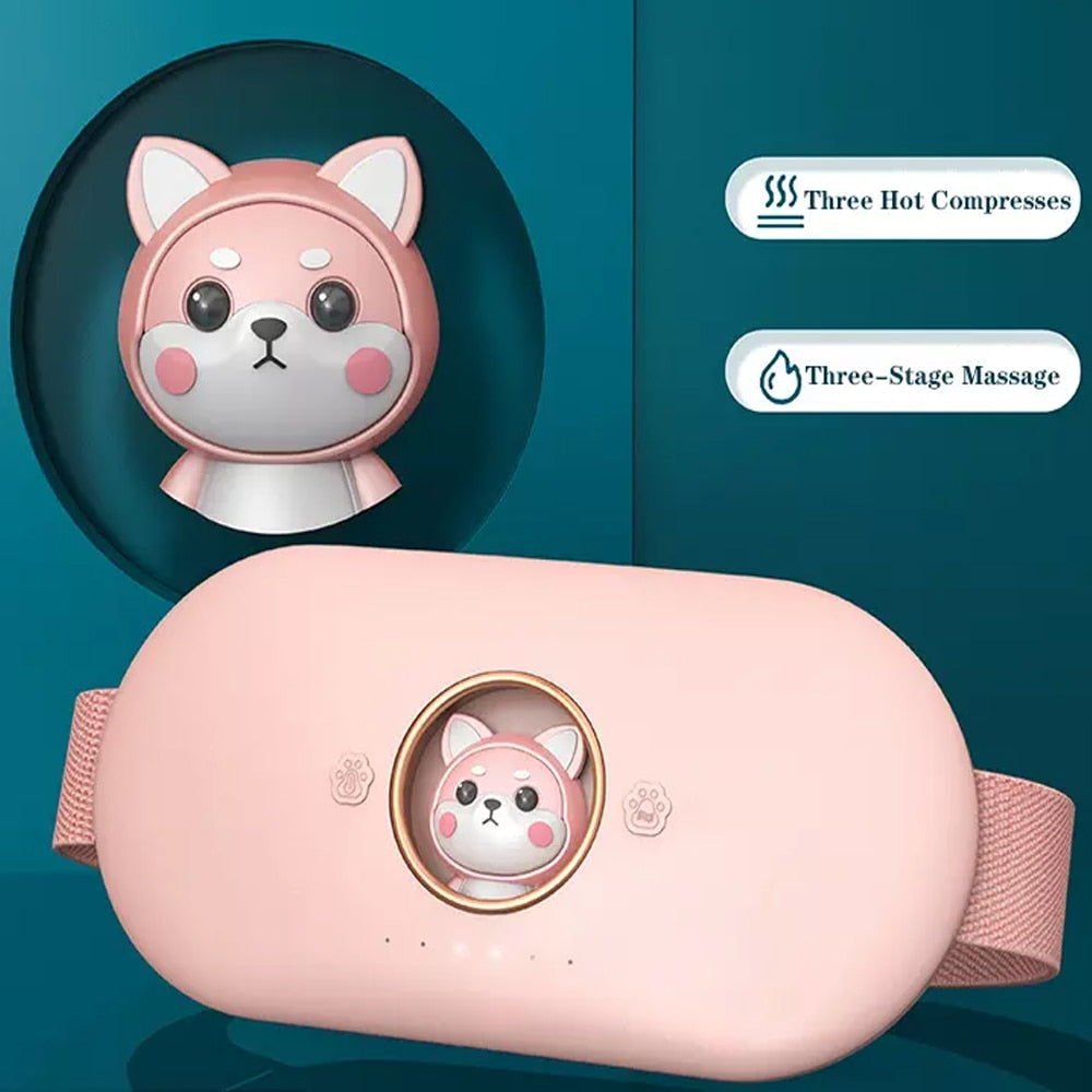 Cordless Massage Heating Pad in a stylish design, featuring a soft flannel exterior and a sleek control panel for heat and vibration settings.