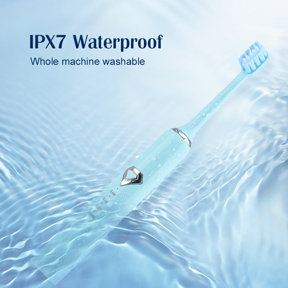 Dental Tartar Cleaner Electric Toothbrush with multiple cleaning heads and USB charging cable, designed for effective teeth whitening and tartar removal.