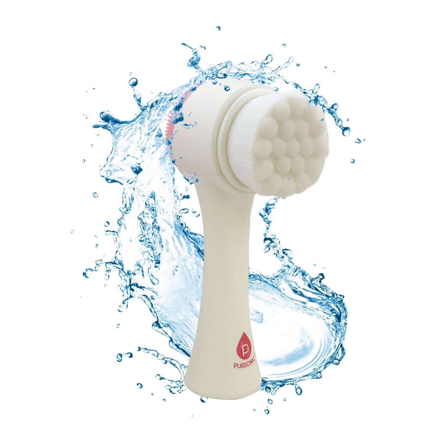 Dual Sided Facial Cleansing Brush with soft bristles and silicone pad, designed for deep pore exfoliation and gentle skin care.