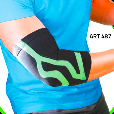 Elbow Brace with integrated power band taping, showcasing its ultrathin and breathable design, ideal for sports and daily use.
