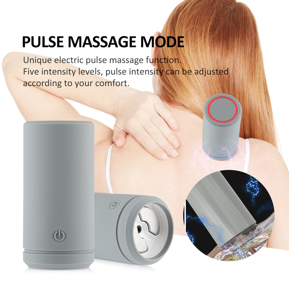 Electric Cupping Massager with vacuum suction cups, showcasing its sleek design and high-quality silicone material.