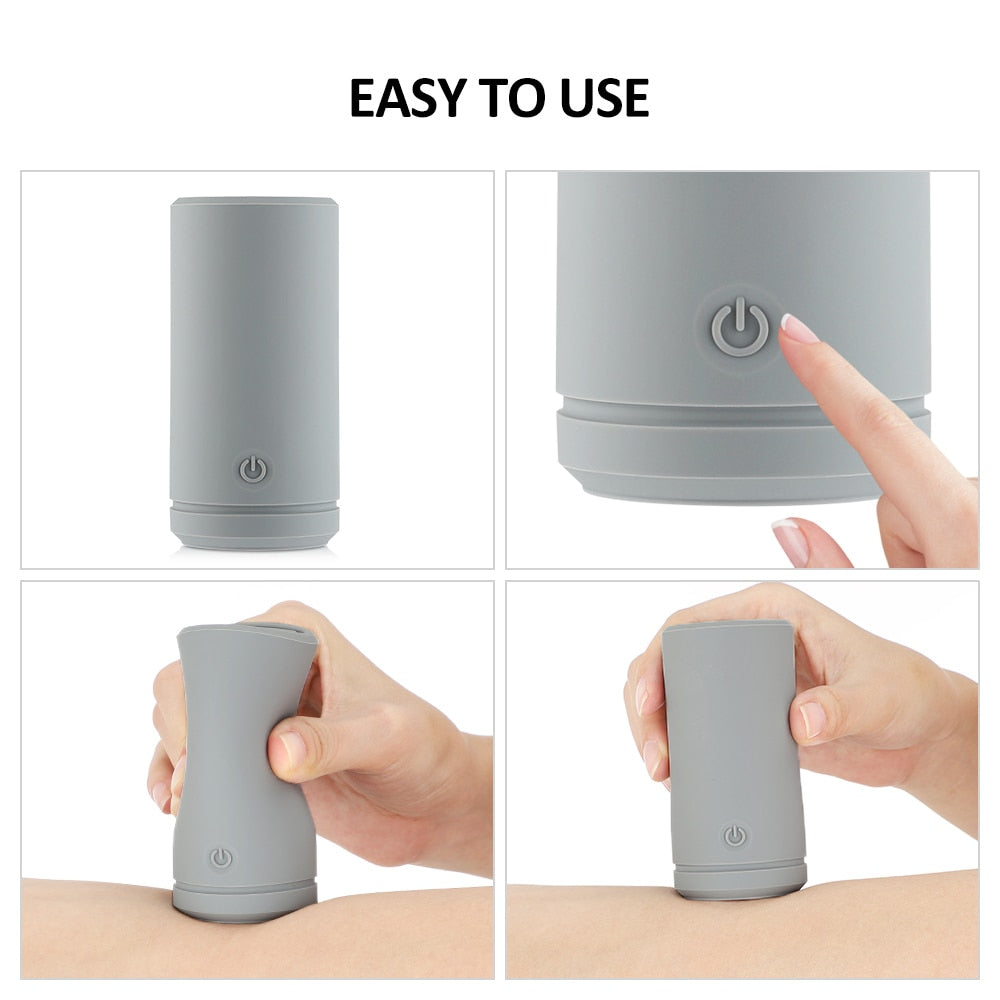Electric Cupping Massager with vacuum suction cups, showcasing its sleek design and high-quality silicone material.