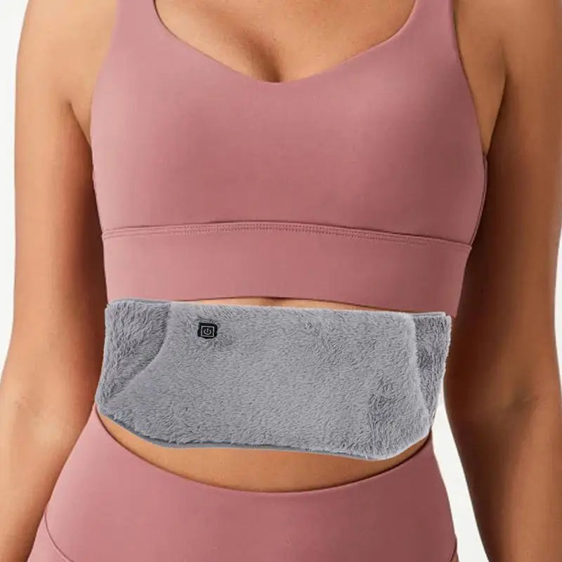 Electric Heating Pad designed for menstrual relief and physiotherapy, featuring a soft crystal velvet exterior and a convenient pocket for power banks.