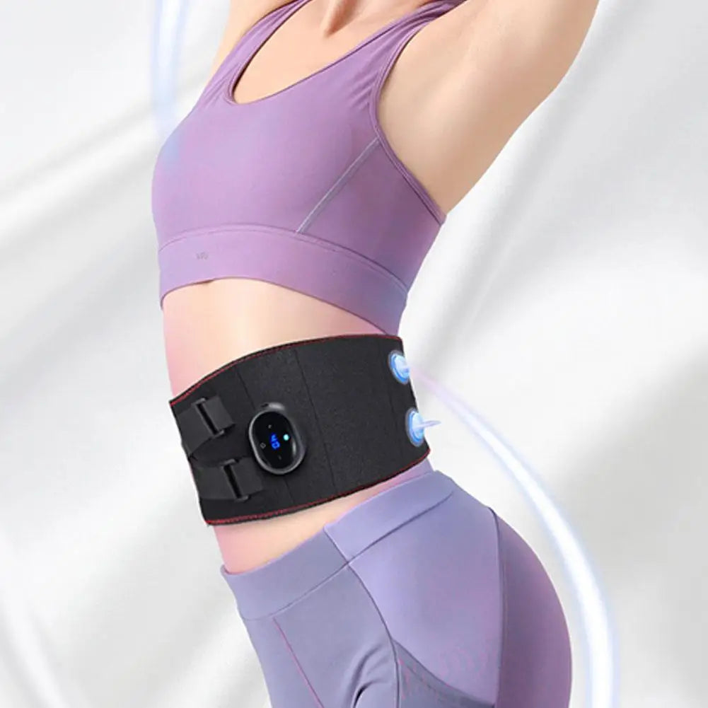 Electric Heating Waist Massage Belt in black, designed for back support with hot compress and vibration features.
