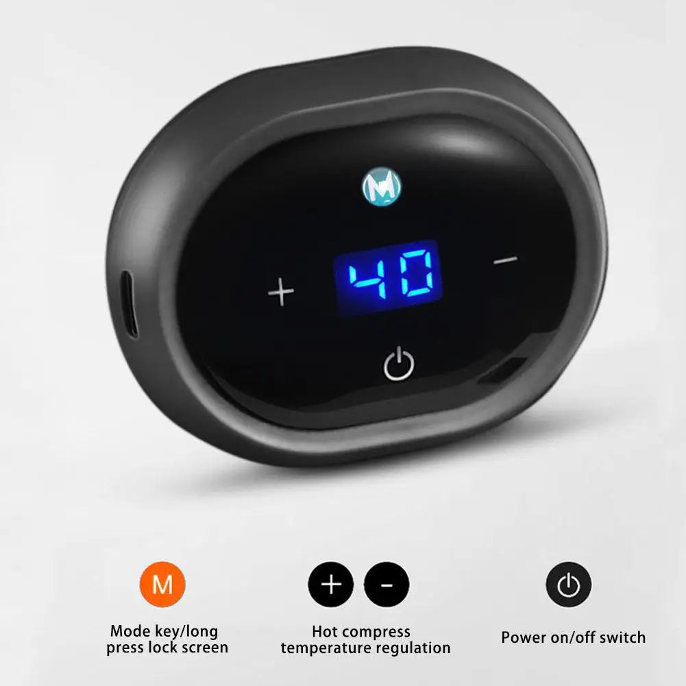 Electric Heating Waist Massage Belt in black, designed for back support with hot compress and vibration features.