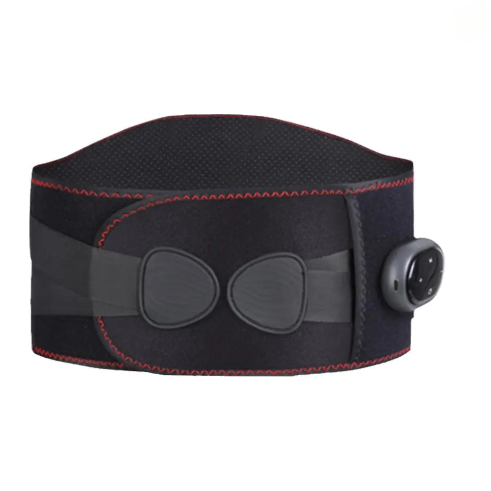 Electric Heating Waist Massage Belt in black, designed for back support with hot compress and vibration features.