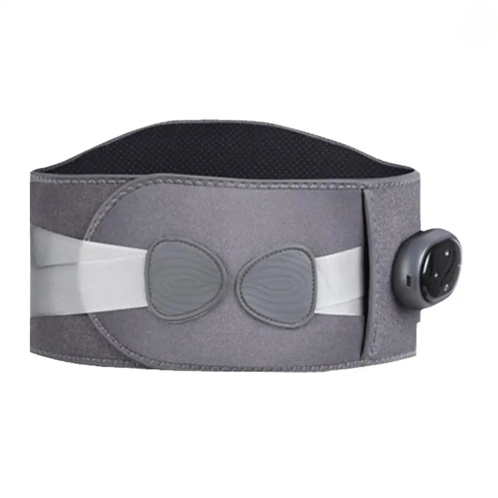 Electric Heating Waist Massage Belt in black, designed for back support with hot compress and vibration features.
