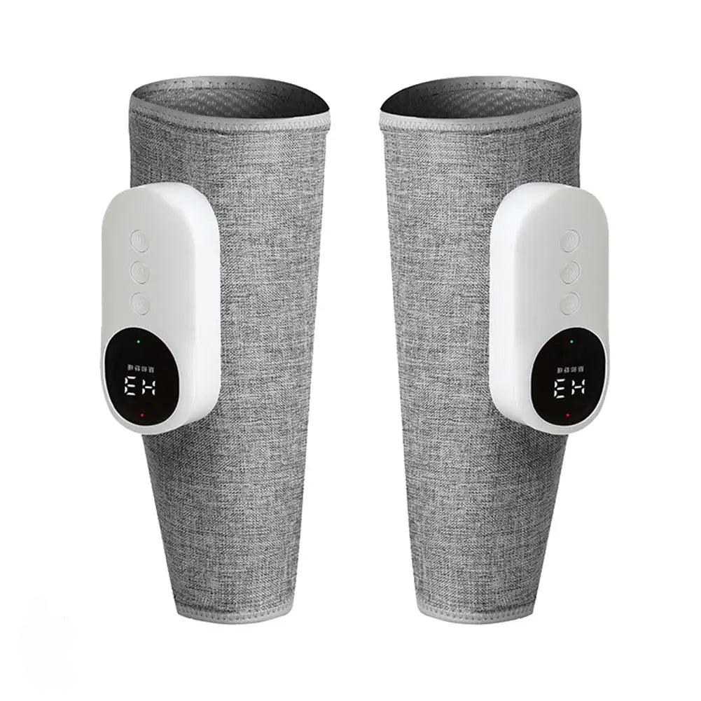 Electric Leg Massager with heat compression, designed for calf and muscle relief, featuring breathable mesh and anti-fouling linen.