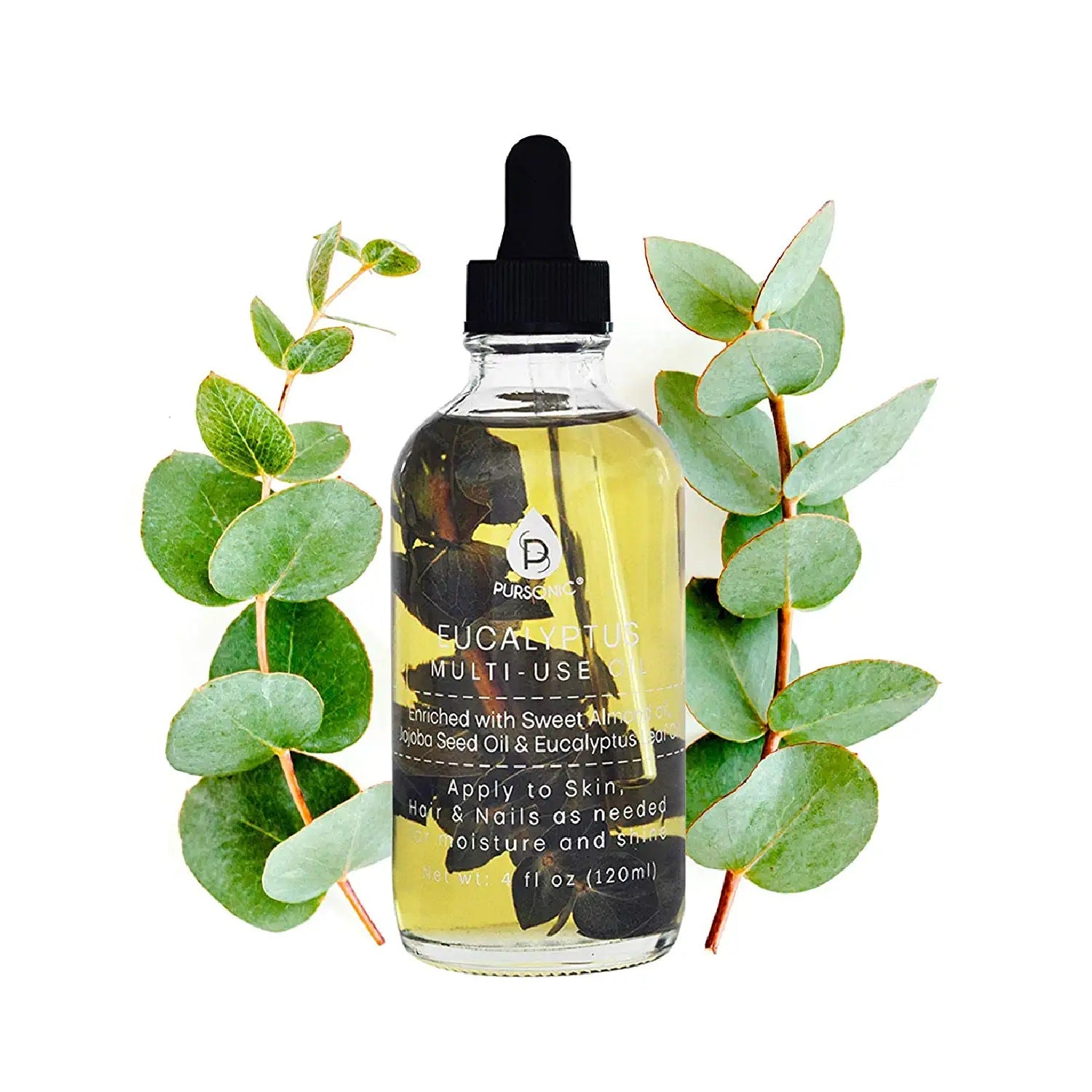 Eucalyptus Flower Multi Use Body Oils in a 4 oz bottle, showcasing its natural ingredients and soothing properties.