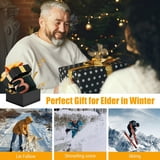 Heated jacket for men and women, featuring a sleek matte black design with adjustable waist belt and velveteen collar, showcasing its heating zones.