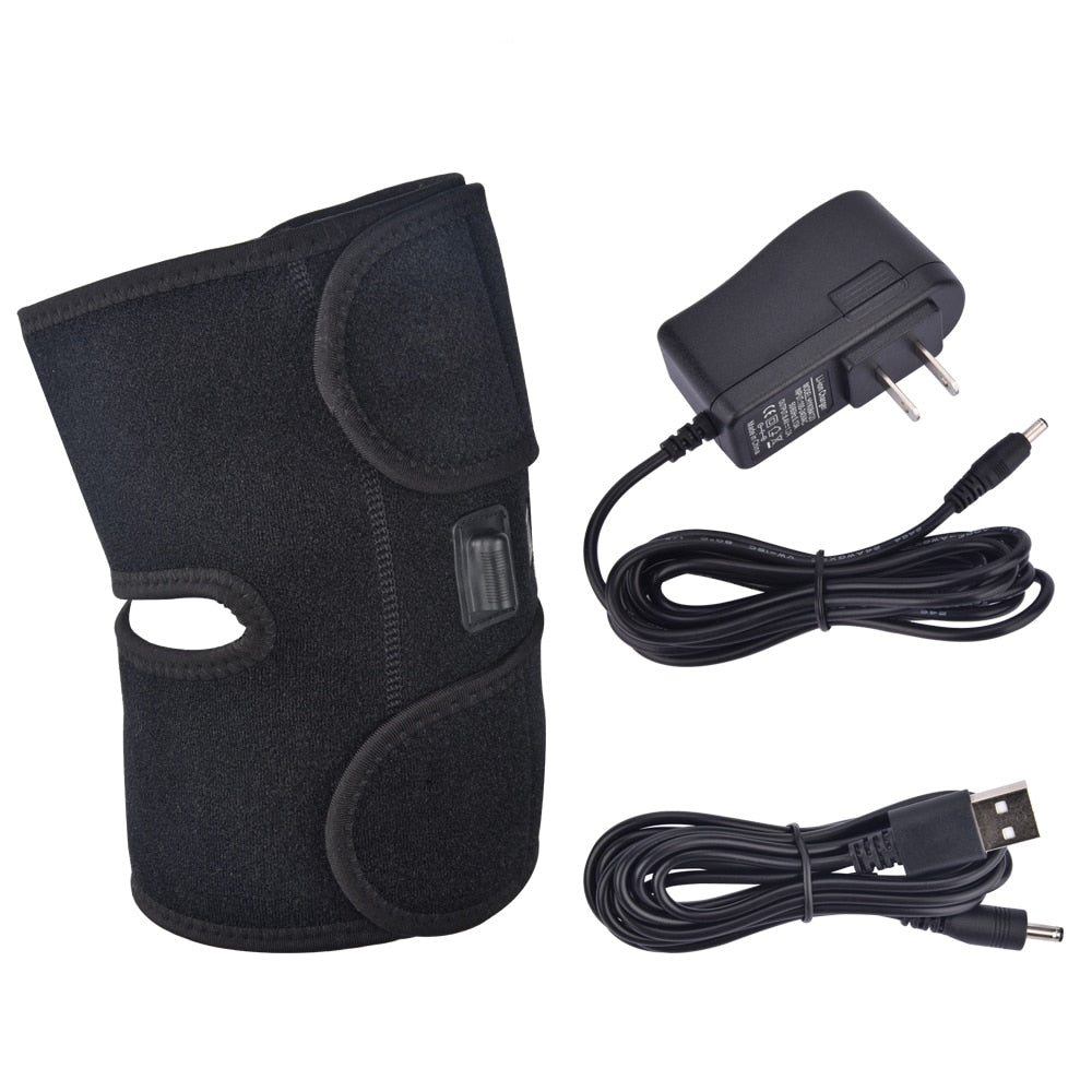 Heating Knee Pads designed for thermal heat therapy, featuring adjustable straps and multiple temperature settings for pain relief.