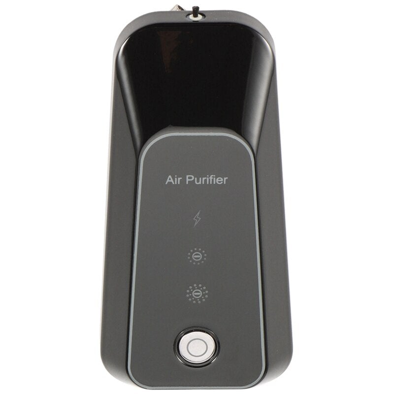 High Quality Personal Wearable Air Purifier Necklace in black, showcasing its sleek design and compact size, ideal for stylish air purification.
