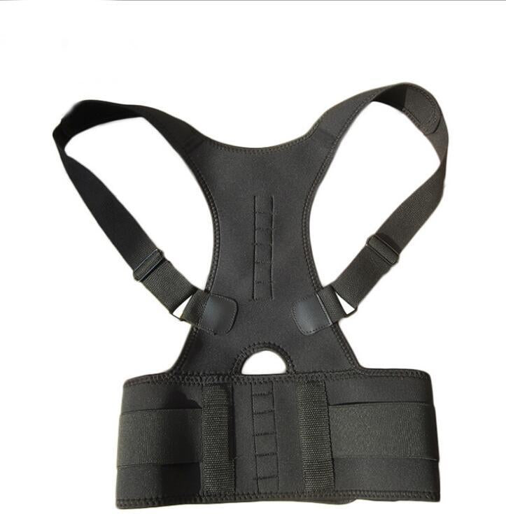 High Quality Shoulder Back Adjustable Posture Corrector in black neoprene, showcasing adjustable straps for a customized fit.