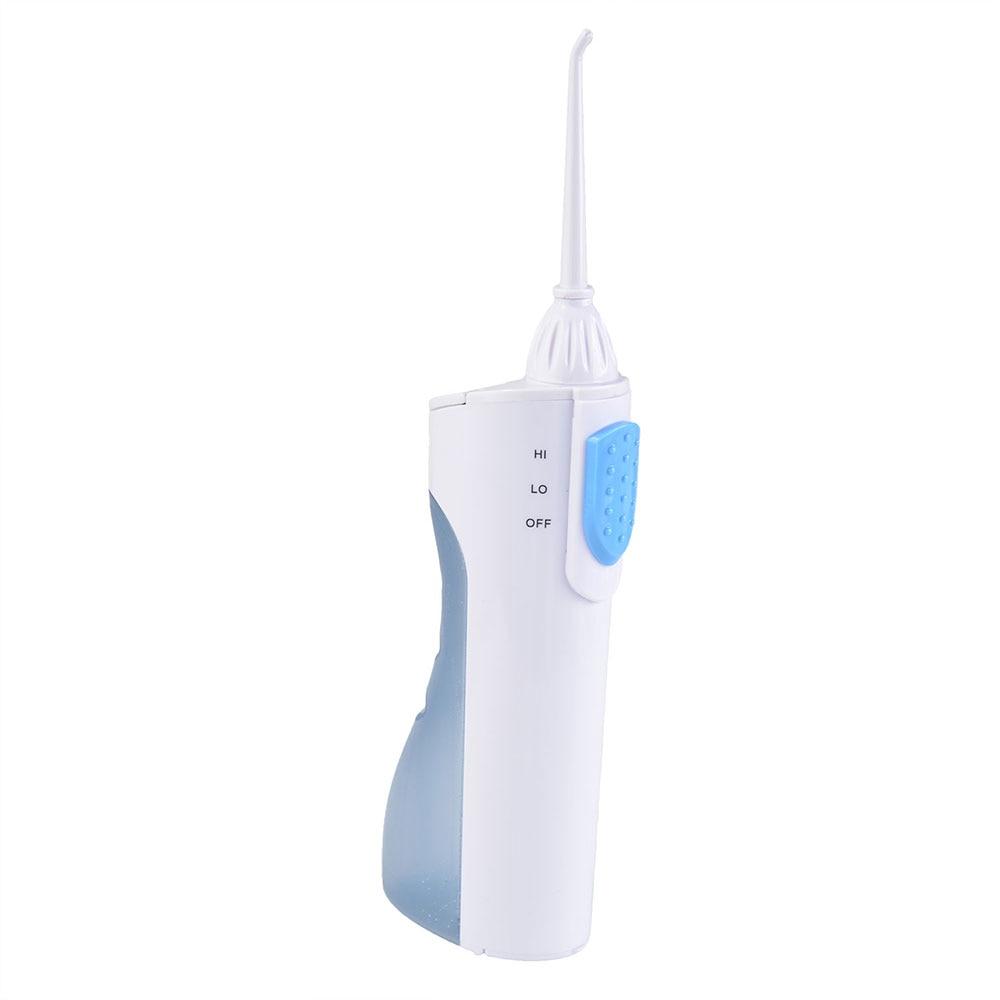 High Quality Water Power Flossers Teeth Brush Tools in white and blue, showcasing its compact design and spray nozzle.